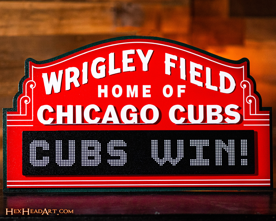 Chicago Cubs Wrigley Field Marquee Metal Wall Art