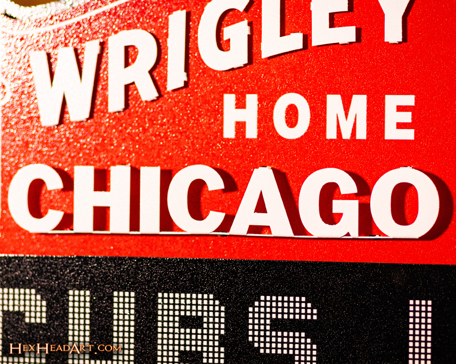 Chicago Cubs Wrigley Field Marquee Metal Wall Art