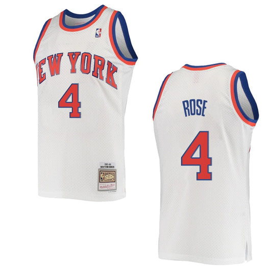 Derrick Rose New York Knicks Hardwood Classics Swingman Jersey White