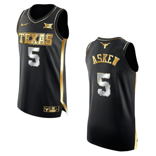 Texas Longhorns Devin Askew Golden Edition 2021 Top Transfers Jersey Black