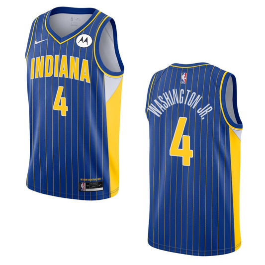 Indiana Pacers Duane Washington Jr. City Edition Jersey Royal