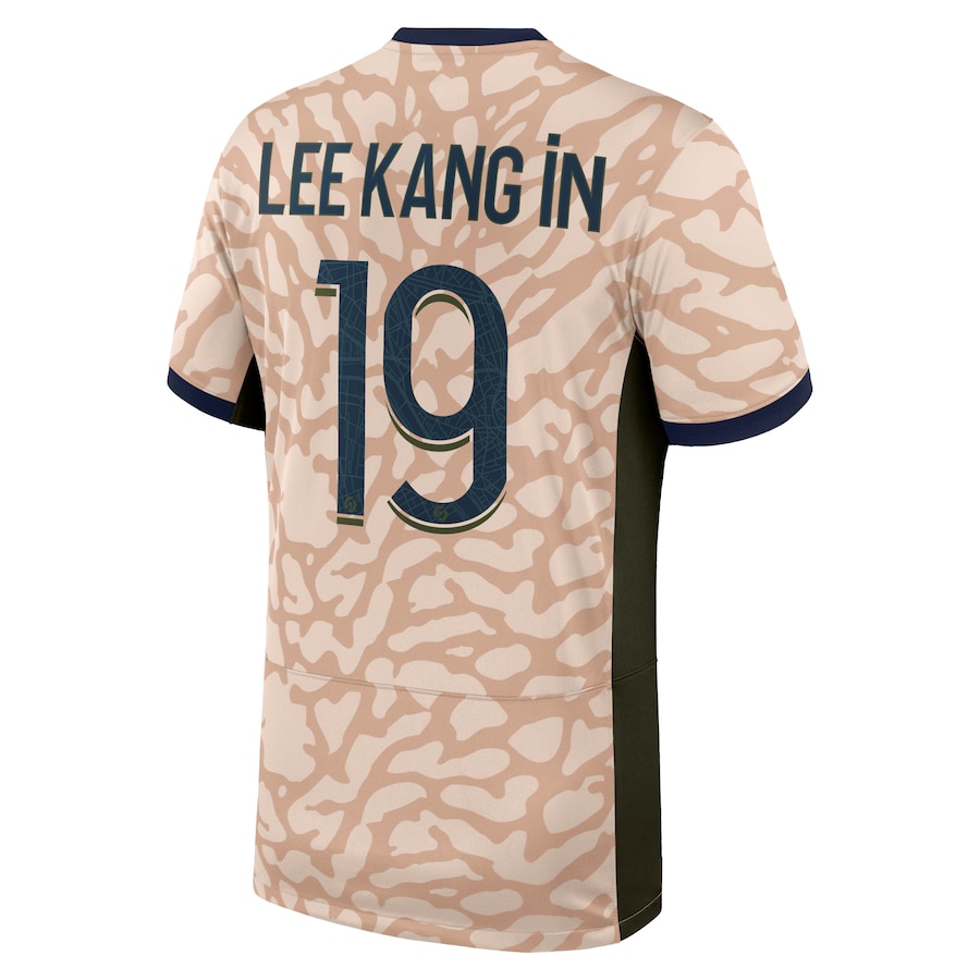 Lee Kang In Paris Saint-Germain Jordan Brand 2023/24 Fourth Stadium Player Jersey – Tan