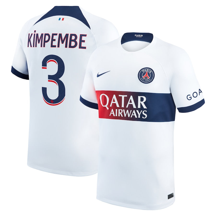 Presnel Kimpembe Paris Saint-Germain Nike 2023/24 Away Stadium Player Jersey - White