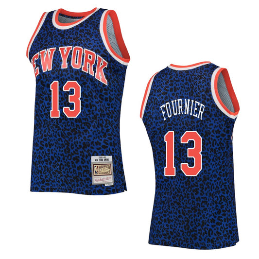 Evan Fournier New York Knicks Wildlife Hardwood Classics Jersey Blue