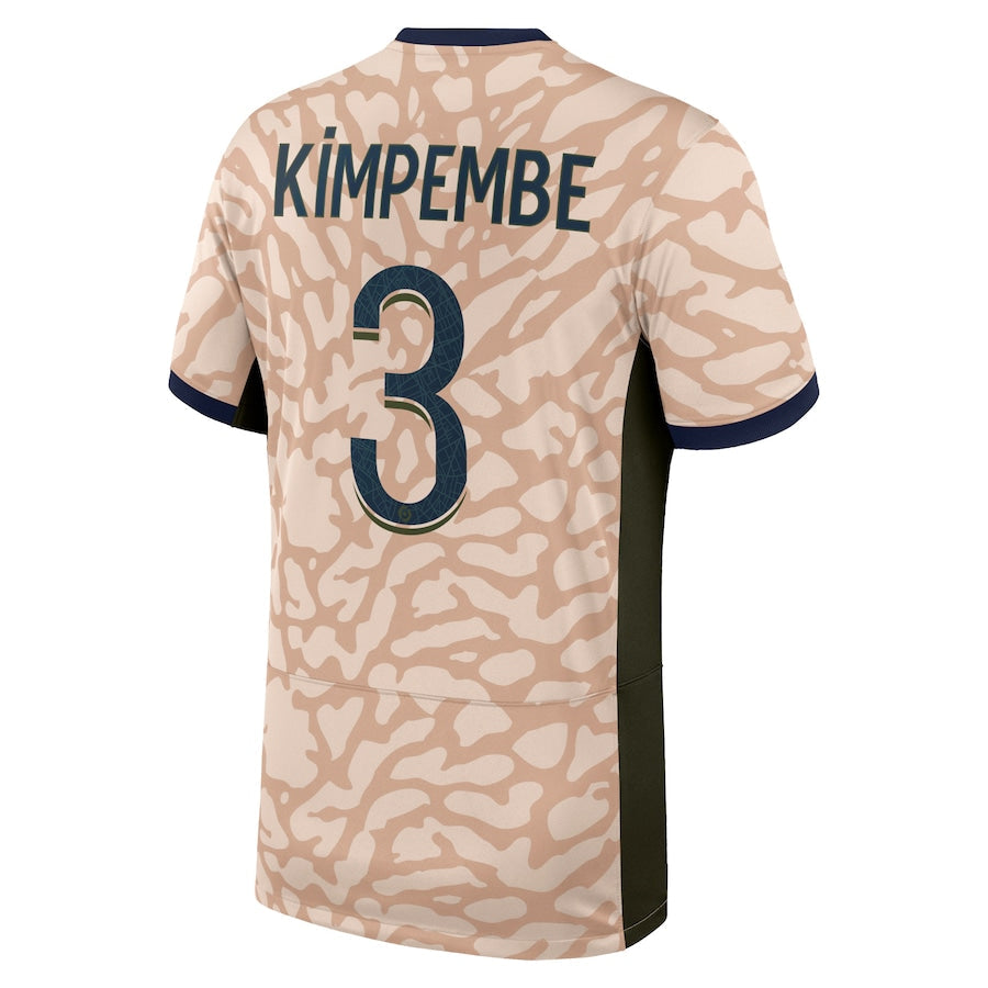 Presnel Kimpembe Paris Saint-Germain Jordan Brand 2023/24 Fourth Stadium Player Jersey – Tan