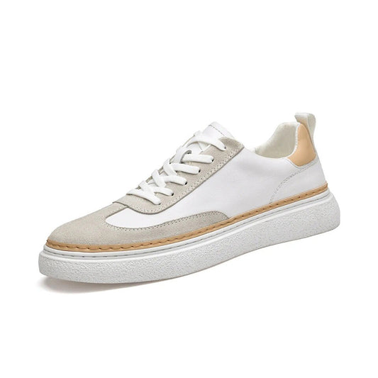 Fashion New Genuine Leather Casual Yellow White Shoes