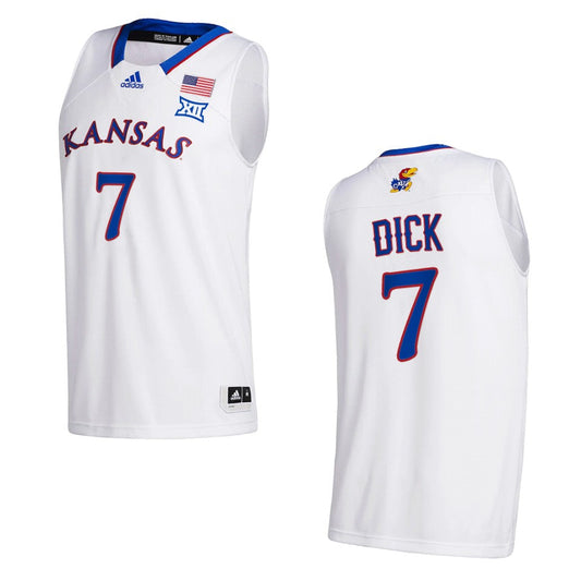 Kansas Jayhawks Gradey Dick College Basketball Class of 2022 Jersey White