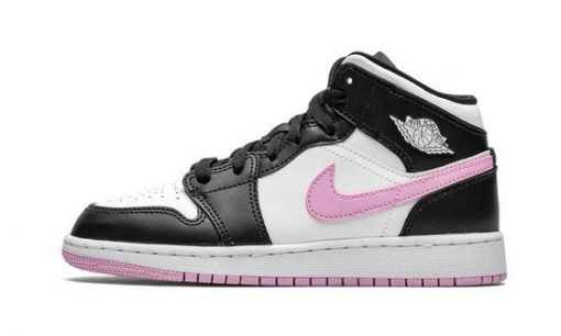 Jordan 1 Mid White Black Light Arctic Pink