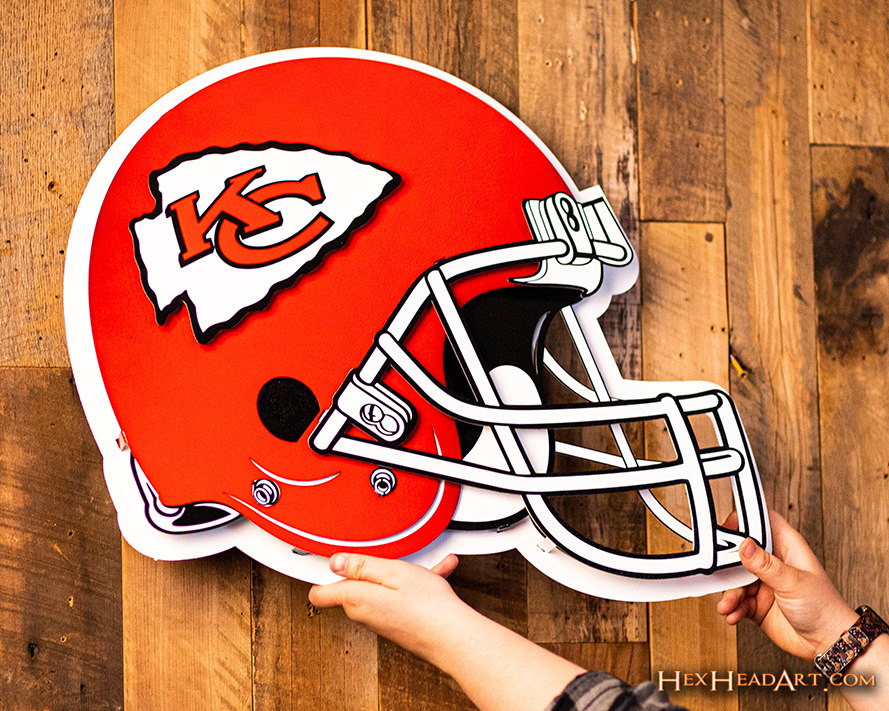 BLITZ Collection - 8 Layer Kansas City Chiefs Helmet 3D Vintage Metal Wall Art