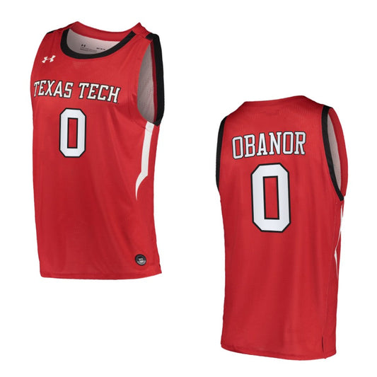 Texas Tech Red Raiders Kevin Obanor Alternate 2021 Top Transfers Jersey Red