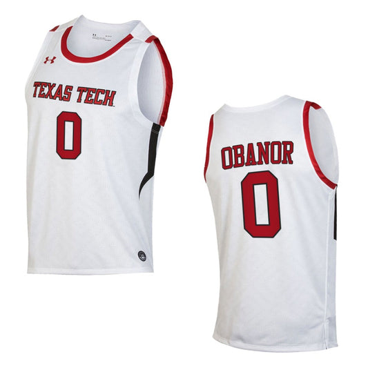 Texas Tech Red Raiders Kevin Obanor Home 2021 Top Transfers Jersey White