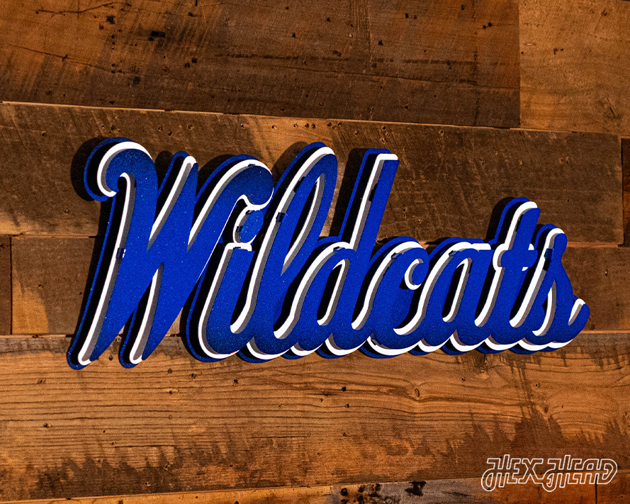 Kentucky Wildcats 3 Layer Script 3D Vintage Metal Wall Art