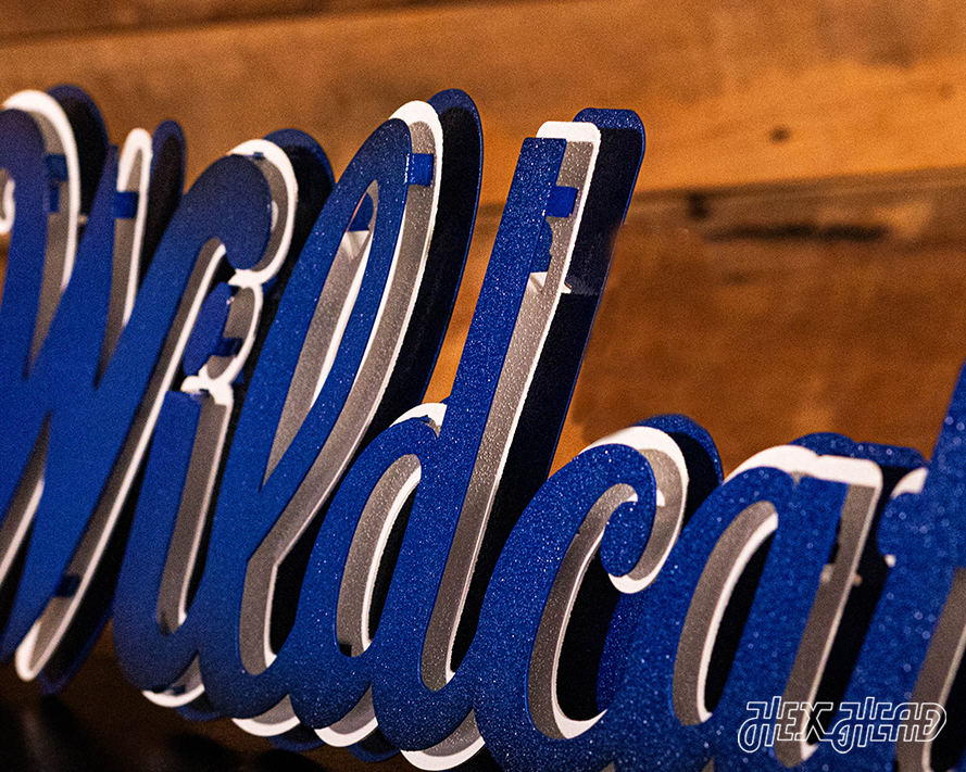 Kentucky Wildcats 3 Layer Script 3D Vintage Metal Wall Art