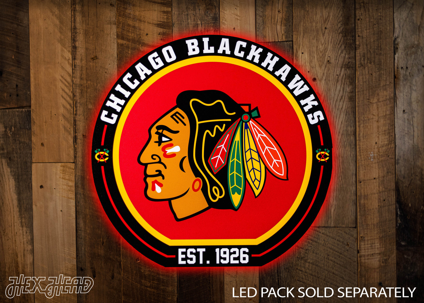 VARSITY Collection- SINGLE layer Chicago Blackhawks Metal Wall Art