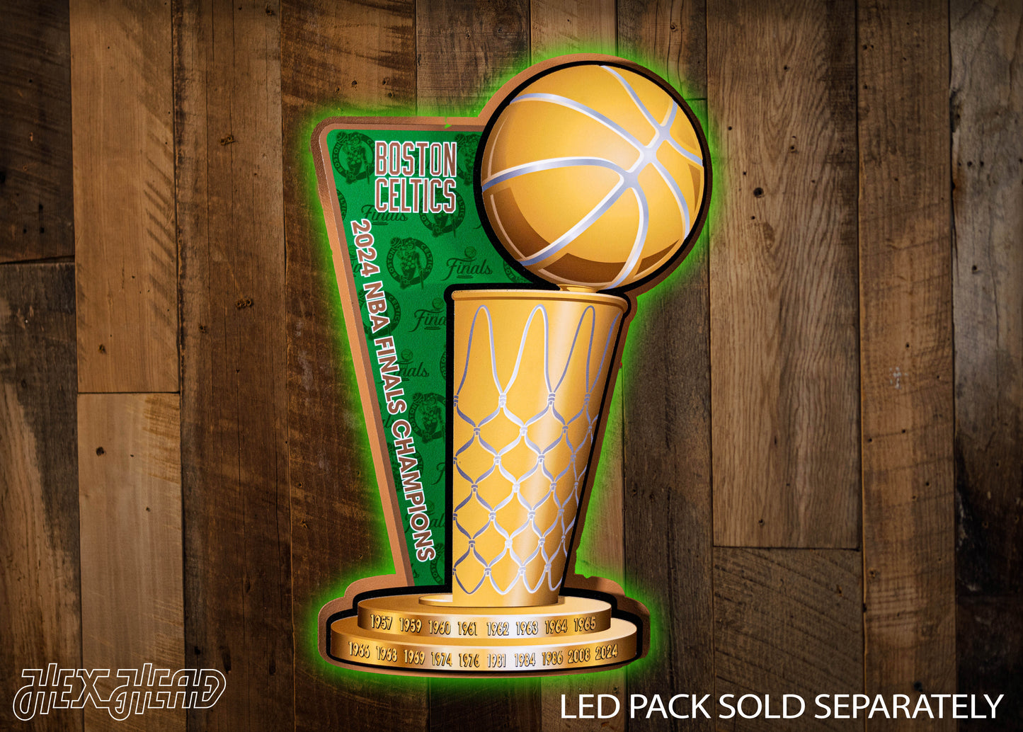 Boston Celtics "O'BRIEN TROPHY" 2024 NBA Champs 3D Metal Wall Art