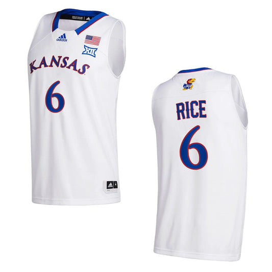 Kansas Jayhawks M.J. Rice College Basketball Class of 2022 5-star prospect Jersey White