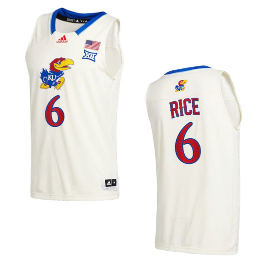 Kansas Jayhawks M.J. Rice Class of 2022 5-star prospect Jersey Cream