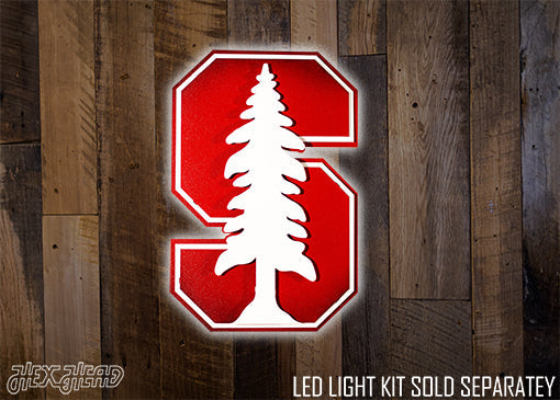 Stanford Cardinal "Block S with White Tree" 3D Vintage Metal Wall Art