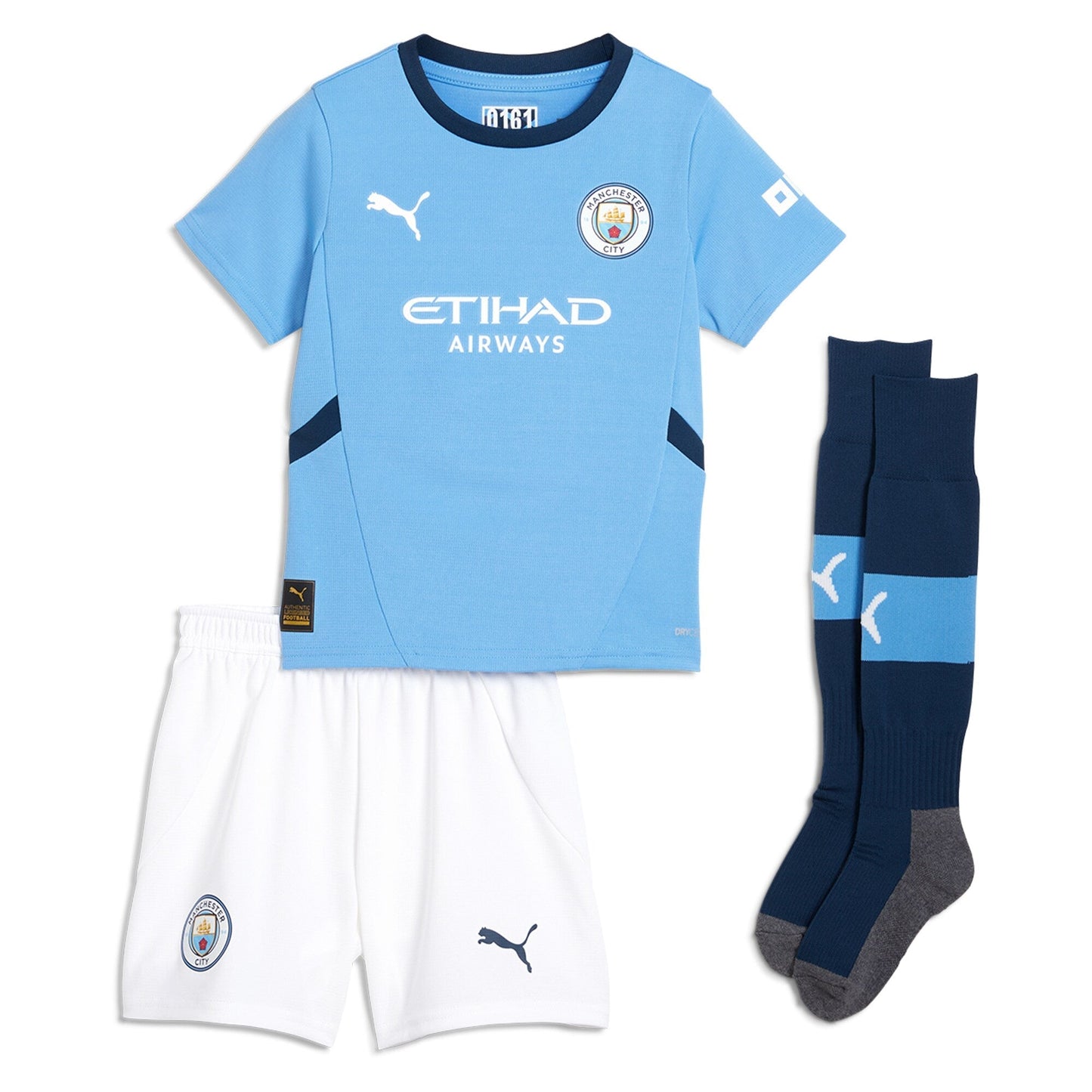 Manchester City PUMA Home Minikit 2024-25 with De Bruyne 17 printing Jersey - Blue