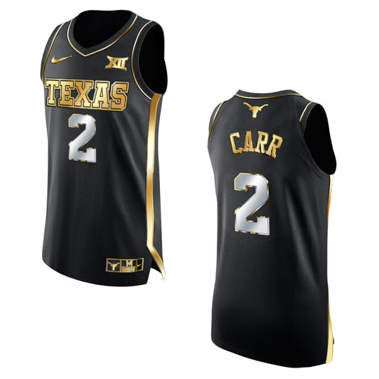 Texas Longhorns Marcus Carr Golden Edition 2021 Top Transfers Jersey Black