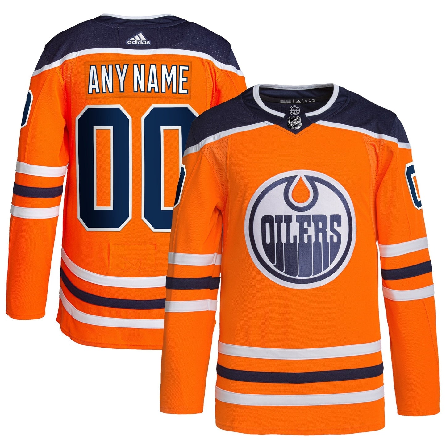 Edmonton Oilers adidas Home Primegreen Custom Jersey - Orange