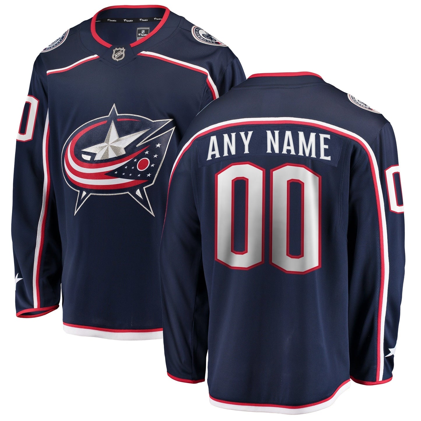 Columbus Blue Jackets Fanatics Home Breakaway Custom Jersey - Navy