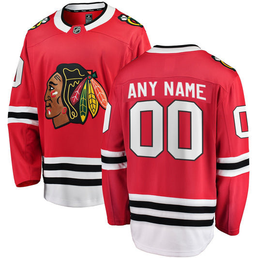 Chicago Blackhawks Fanatics Home Breakaway Custom Jersey - Red