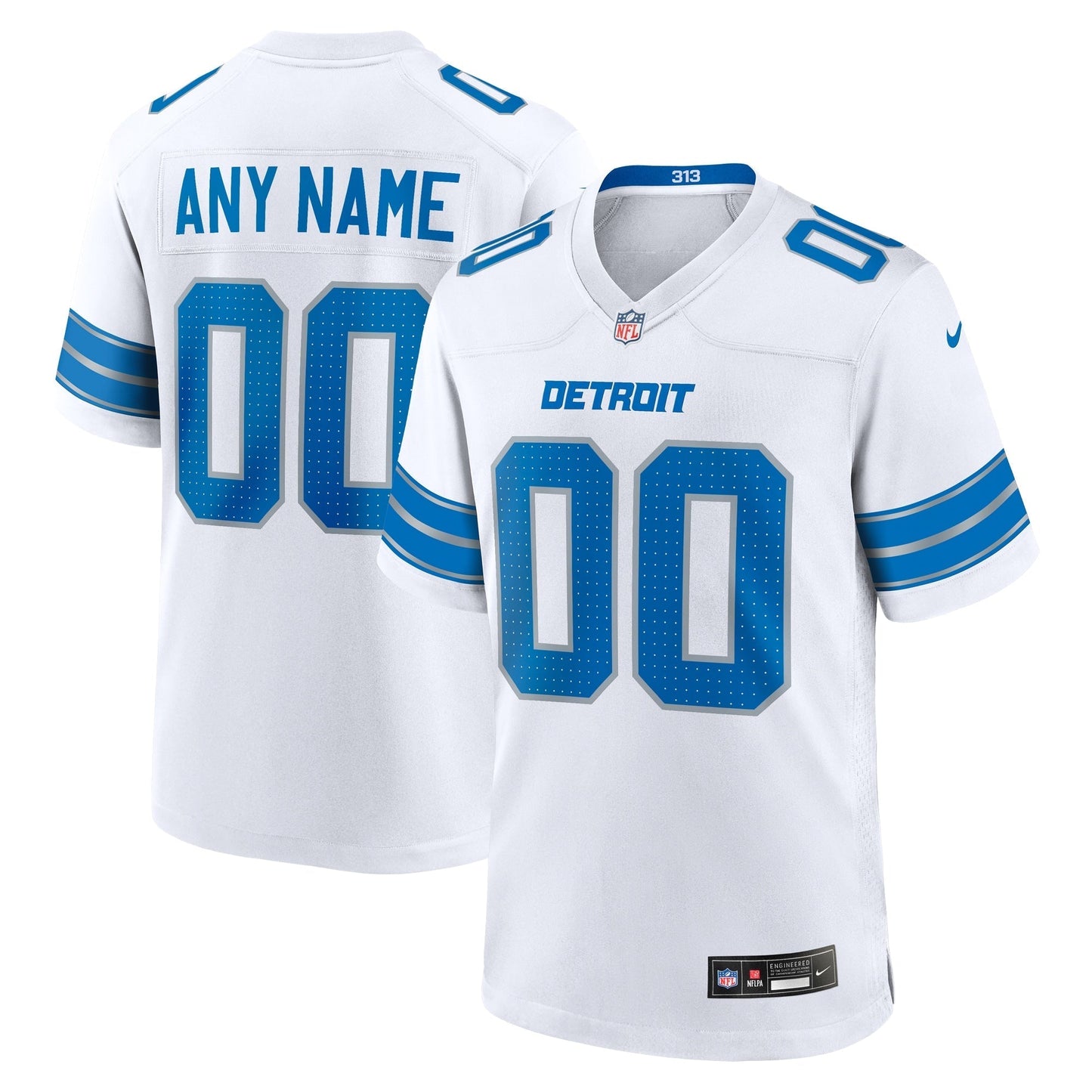 Detroit Lions Nike Custom Game Jersey - White