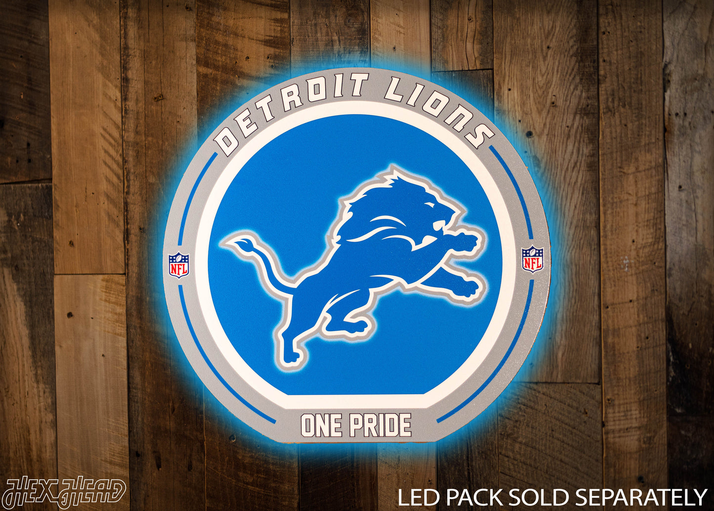 VARSITY Collection- SINGLE Layer Detroit Lions Metal Wall Art