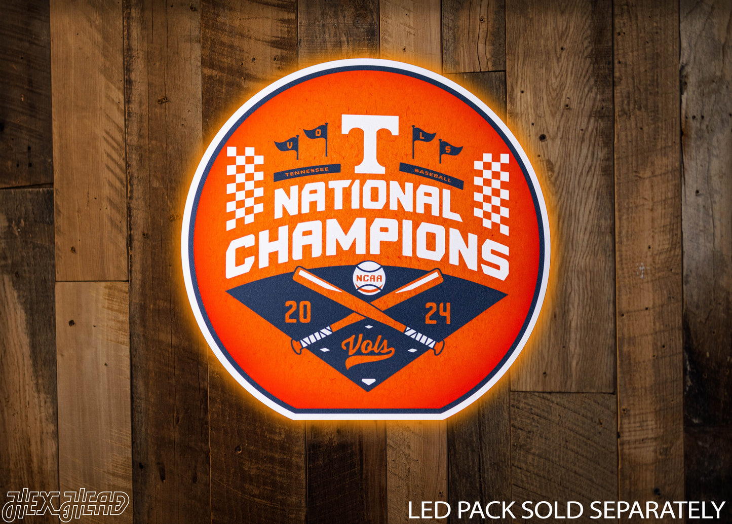 VARSITY Collection- Tennessee Volunteers National Champions Distressed SINGLE Layer Wall Art