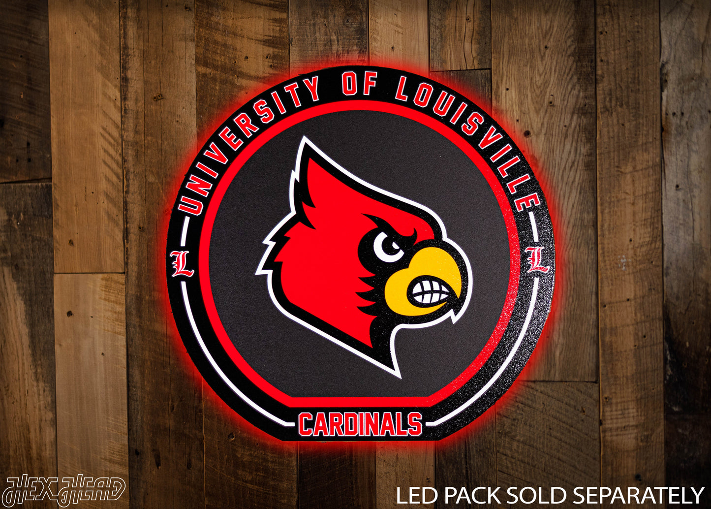 VARSITY Collection- SINGLE Layer Louisville Cardinals Metal Wall Art