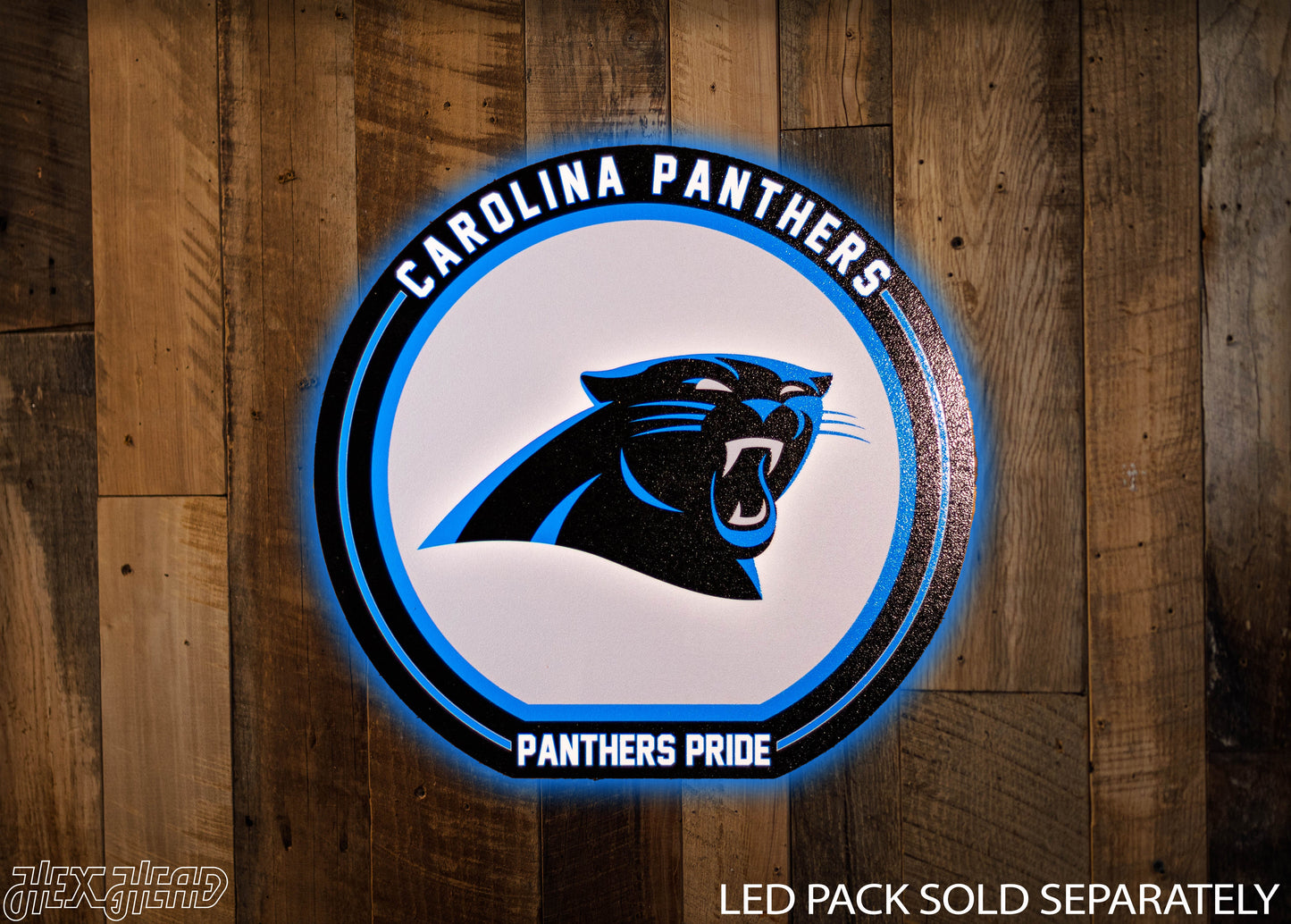 VARSITY Collection- SINGLE Layer Carolina Panthers Metal Wall Art