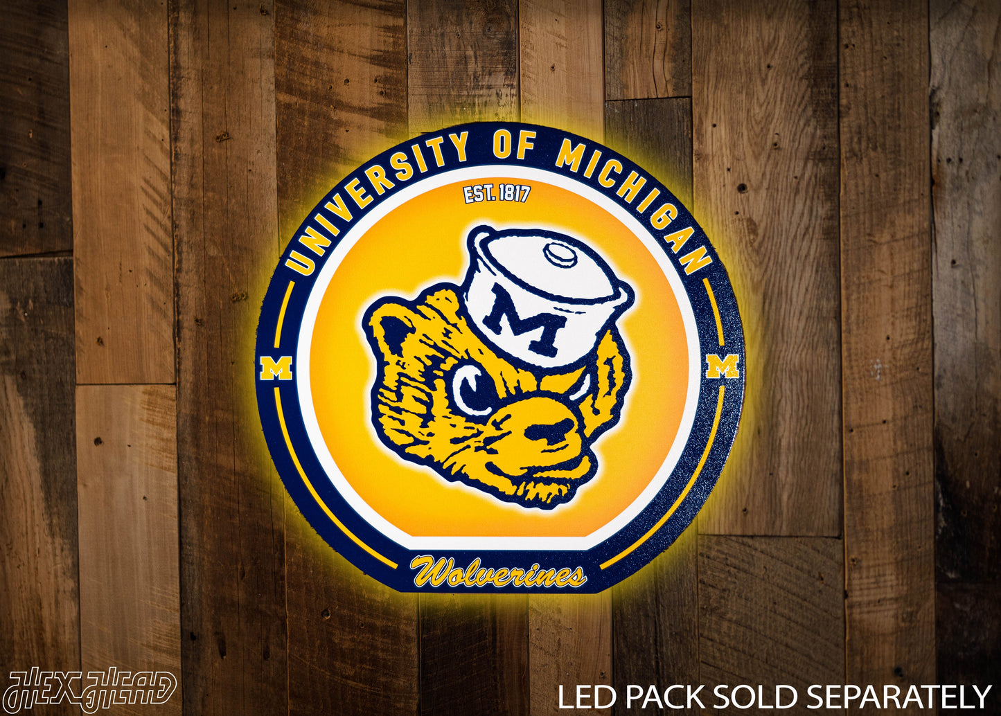 VARSITY Collection- SINGLE Layer Michigan Wolverines Metal Wall Art