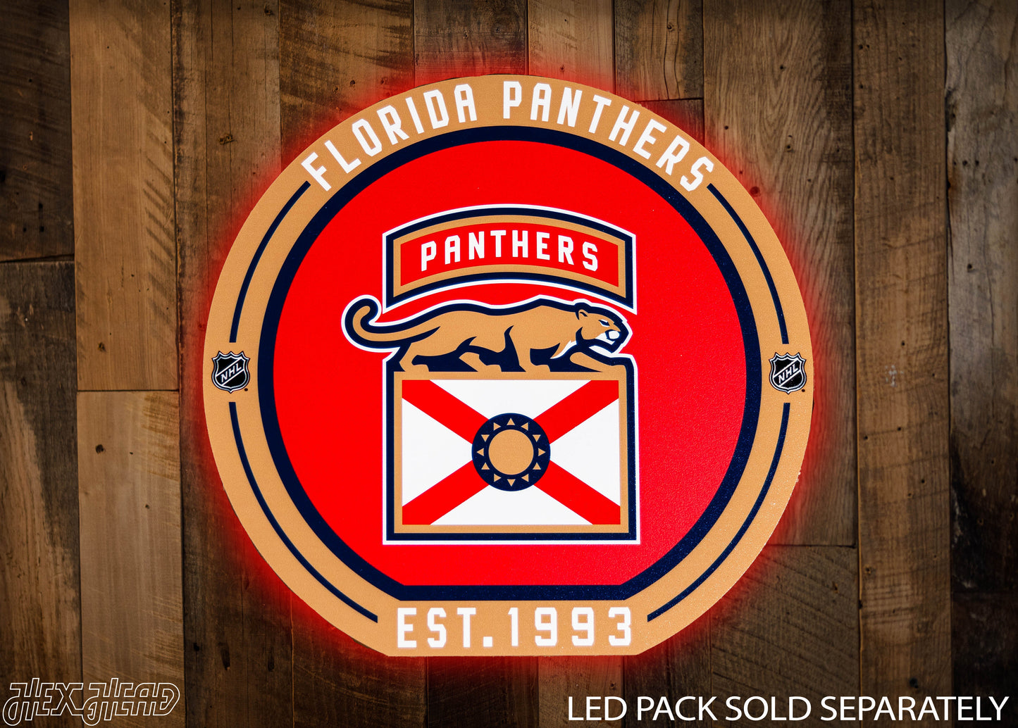 VARSITY Collection- SINGLE layer Florida Panthers Shoulder Patch Metal Wall Art