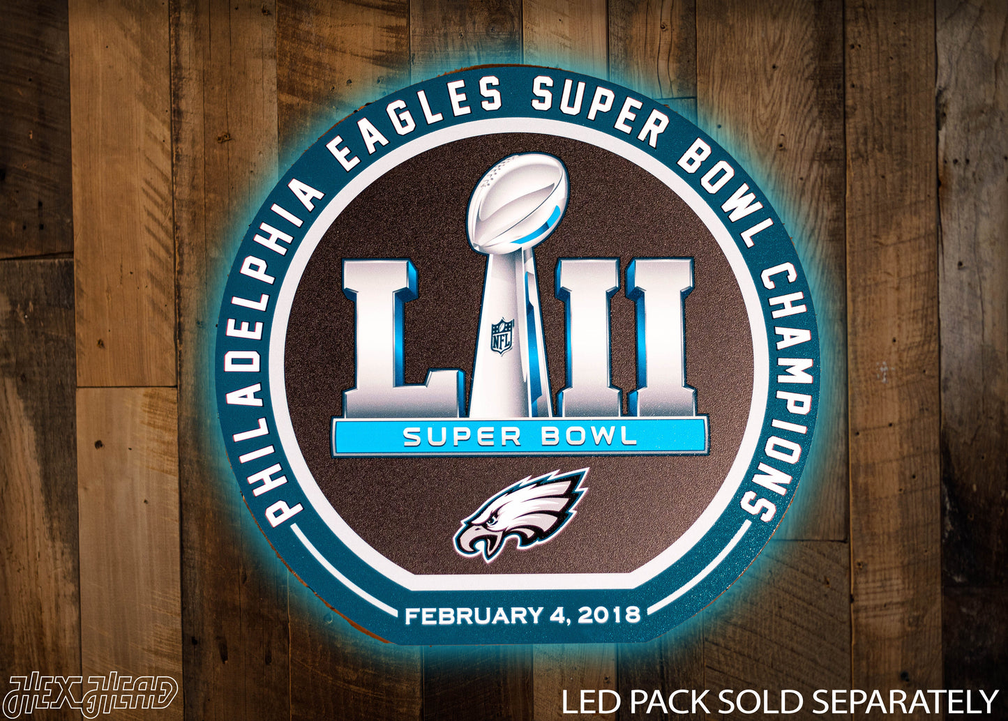 VARSITY Collection- SINGLE Layer Philadelphia Eagles Super Bowl LII Metal Wall Art