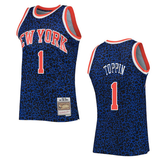 Obi Toppin New York Knicks Wildlife Hardwood Classics Jersey Blue