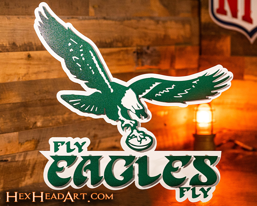 Philadelphia "Fly Eagles Fly" 1973 Old School 3D Vintage Metal Wall Art