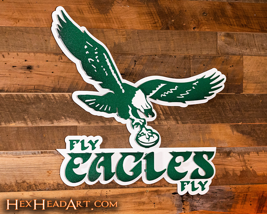 Philadelphia "Fly Eagles Fly" 1973 Old School 3D Vintage Metal Wall Art