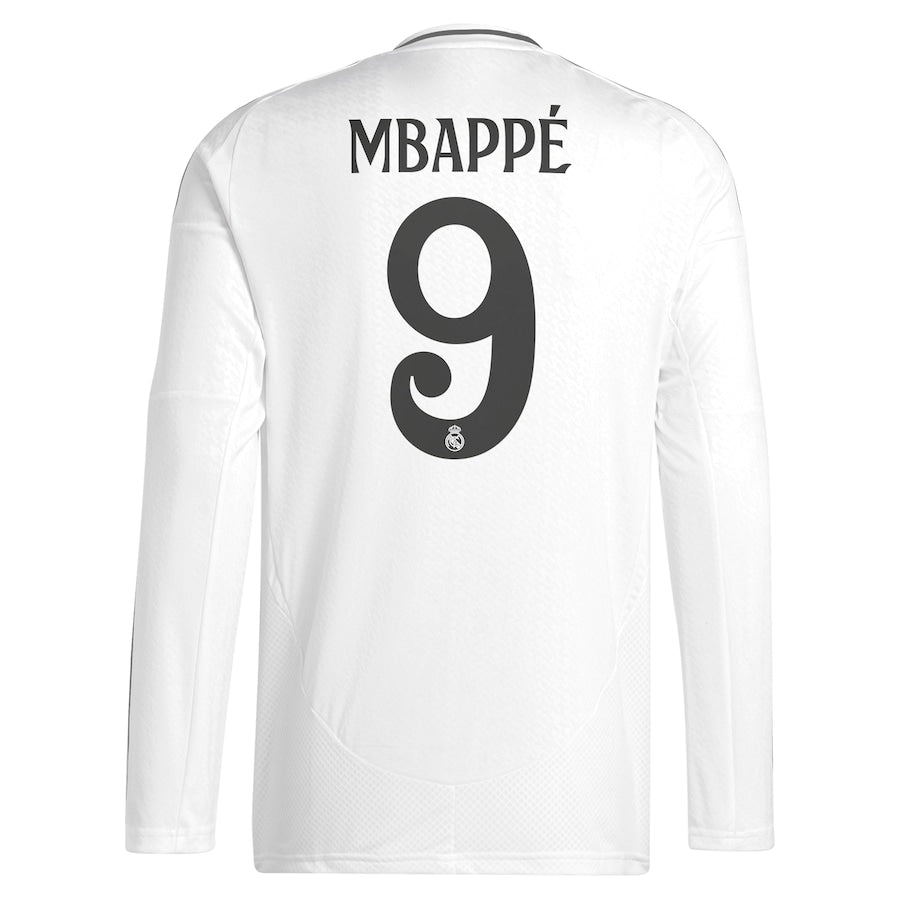 Kylian Mbappé 9 Real Madrid adidas 2024/25 Home Long Sleeve Player Jersey - White