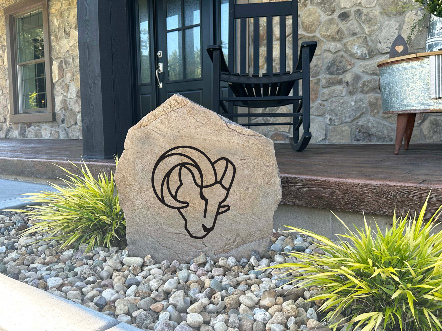 Los Angeles Rams Design-A-Stone Landscape Art