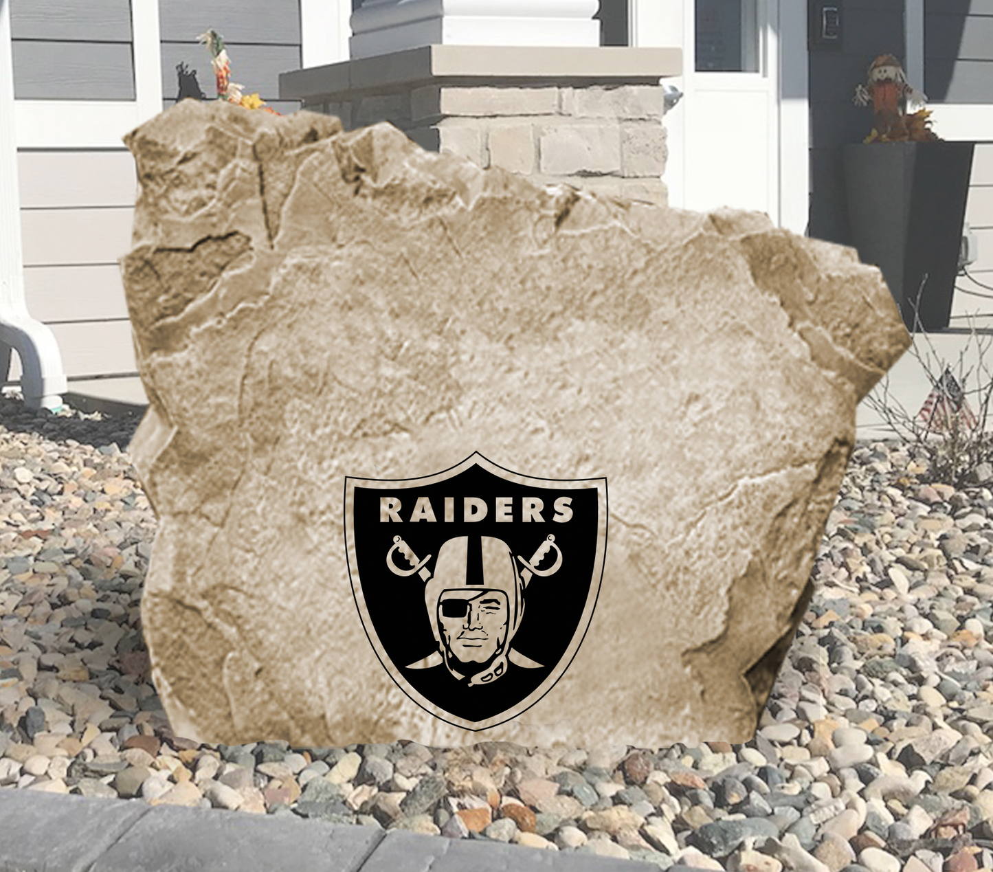 Las Vegas Raiders Design-A-Stone Landscape Art Address Stone