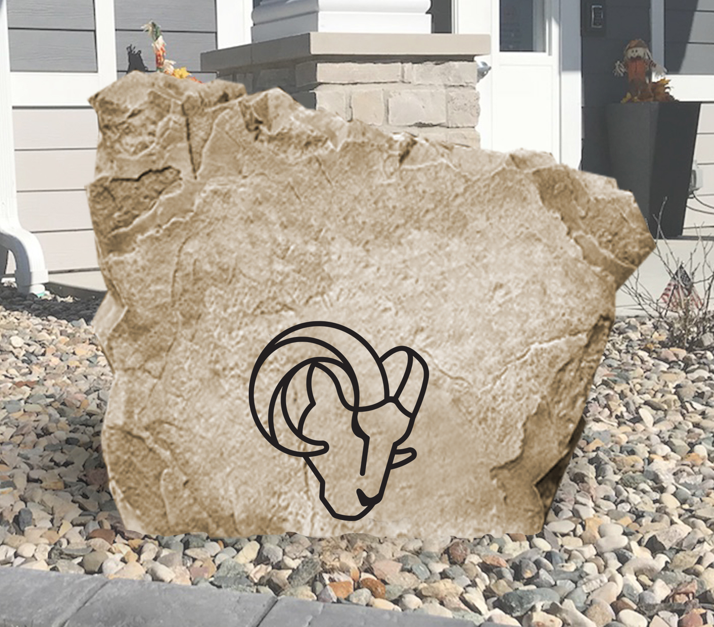 Los Angeles Rams Design-A-Stone Landscape Art Address Stone