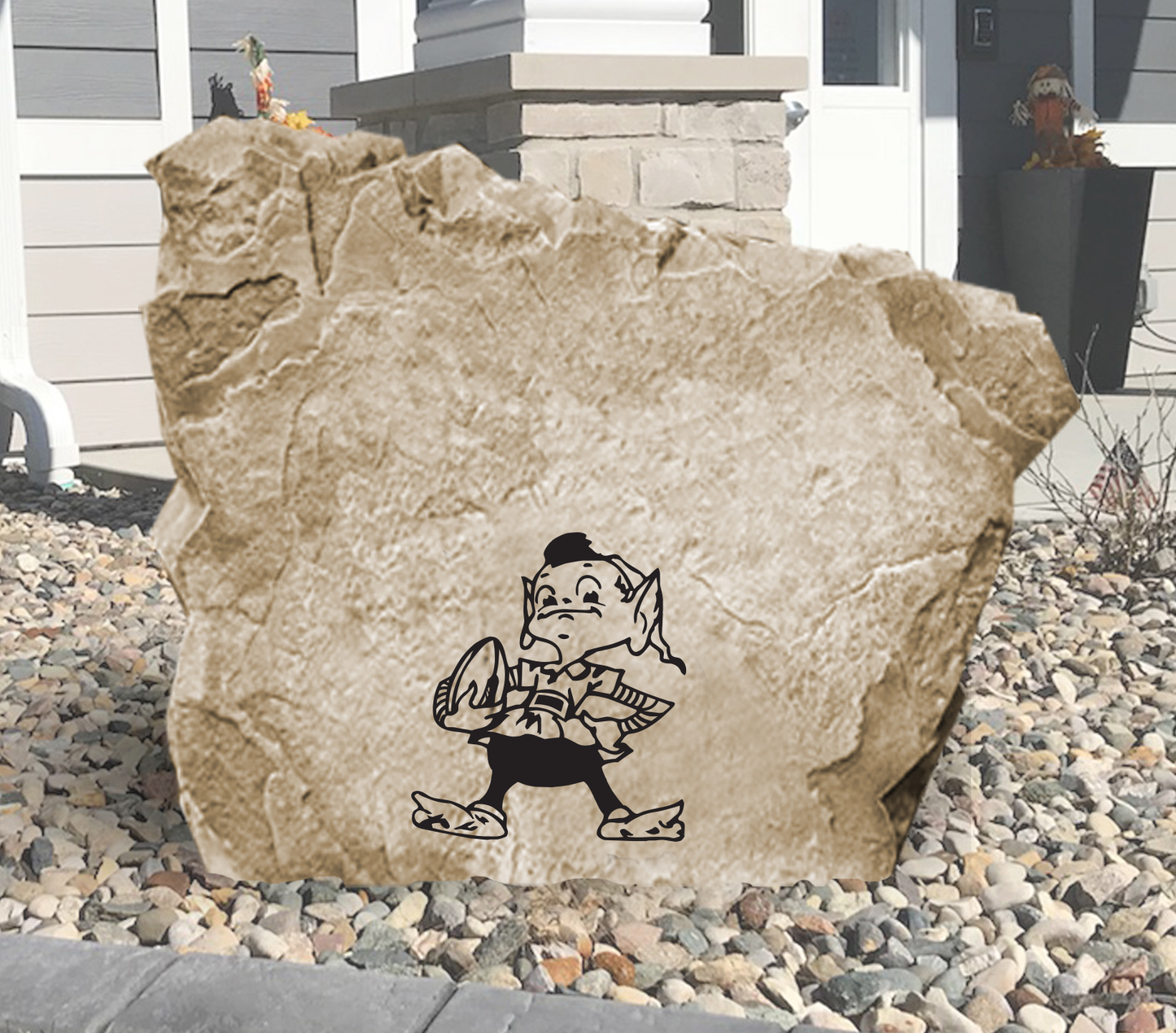 Cleveland Browns Design-A-Stone Landscape Art Address Stone