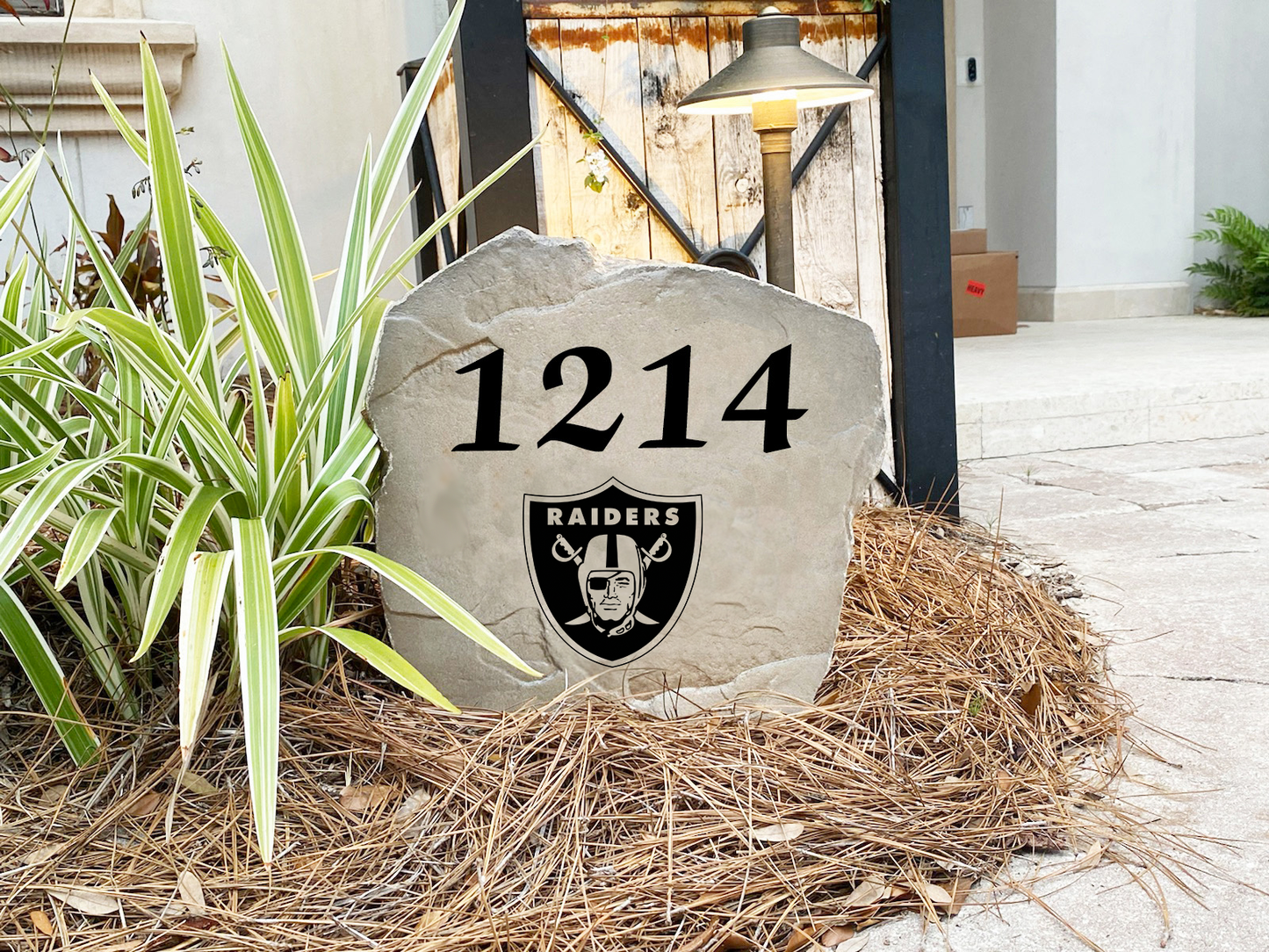 Las Vegas Raiders Design-A-Stone Landscape Art Address Stone