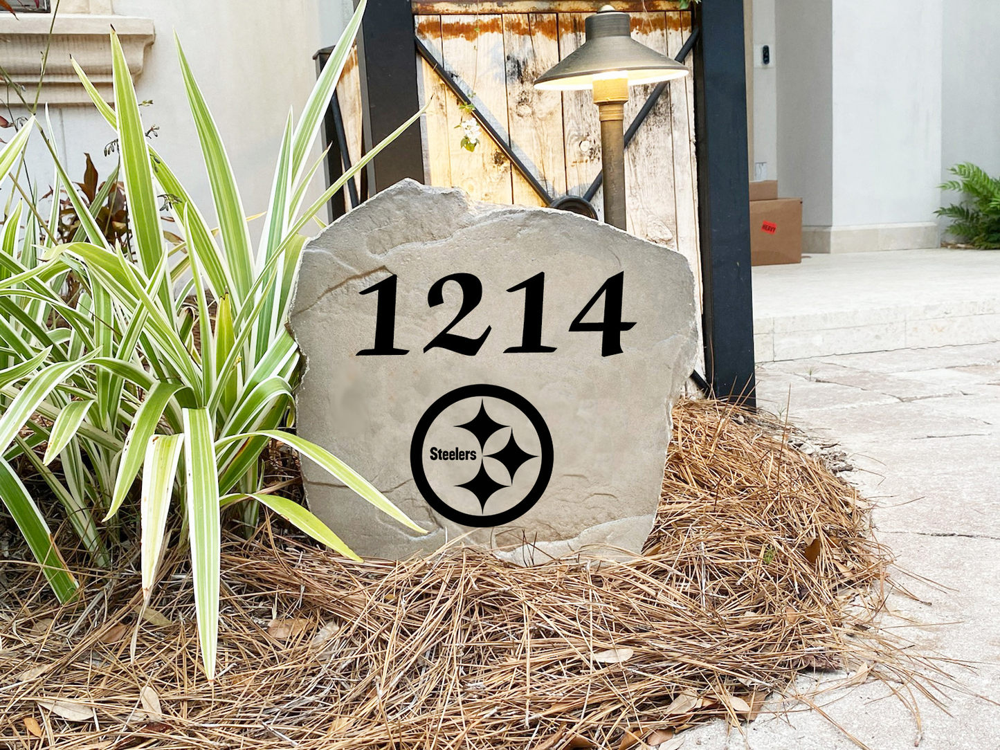 Pittsburgh Steelers Design-A-Stone Landscape Art Address Stone