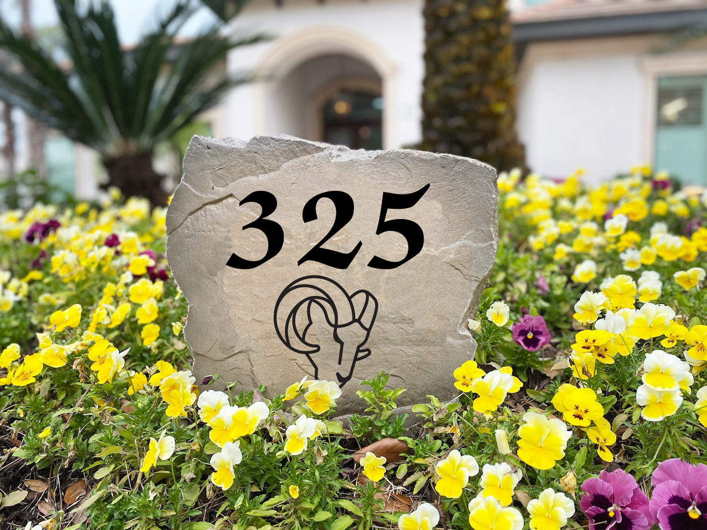 Los Angeles Rams Design-A-Stone Landscape Art Address Stone