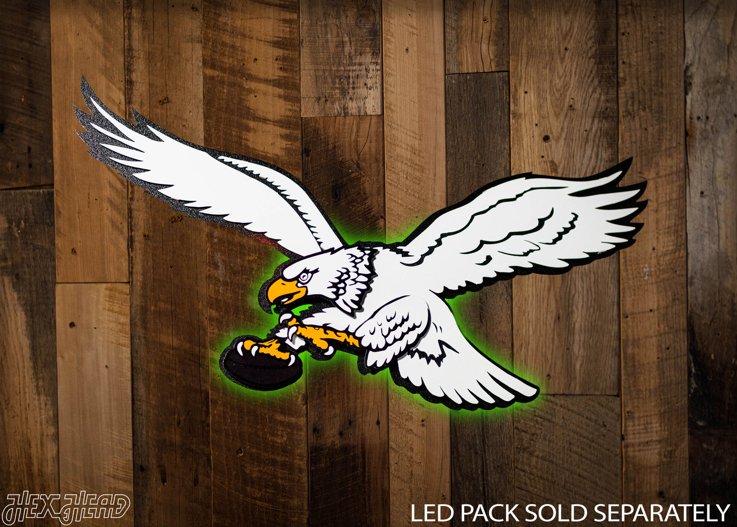 Philadelphia Eagles White Throwback Eagle 3D Vintage Metal Wall Art