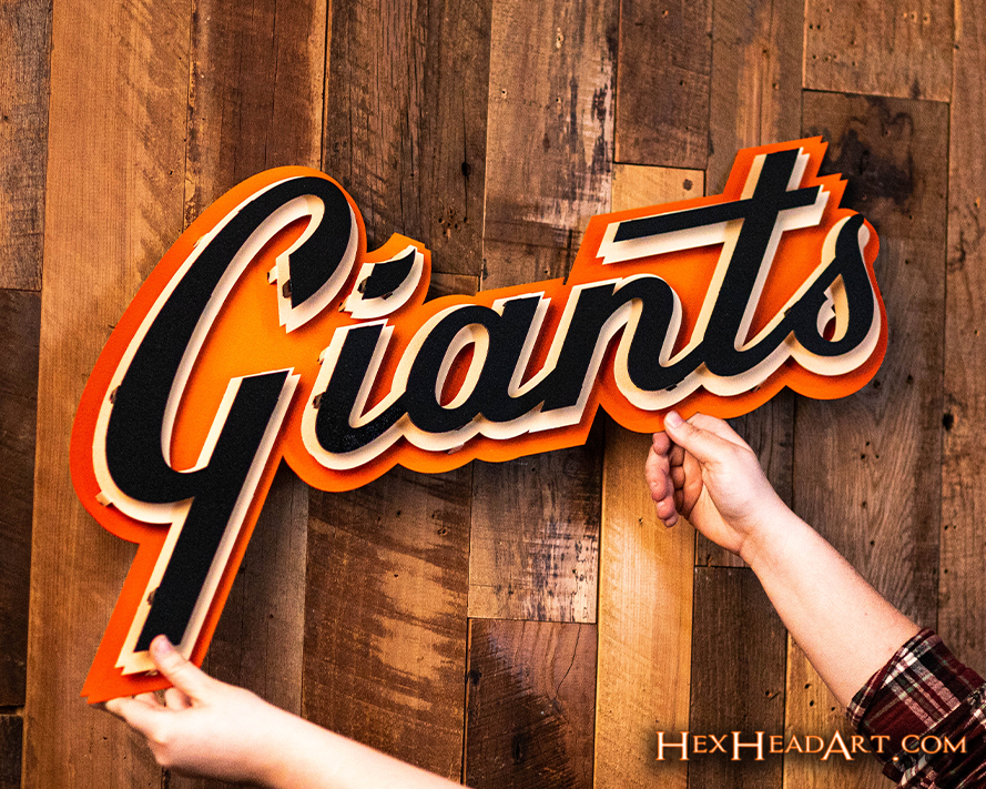 San Francisco Giants Script 3D Vintage Metal Wall Art