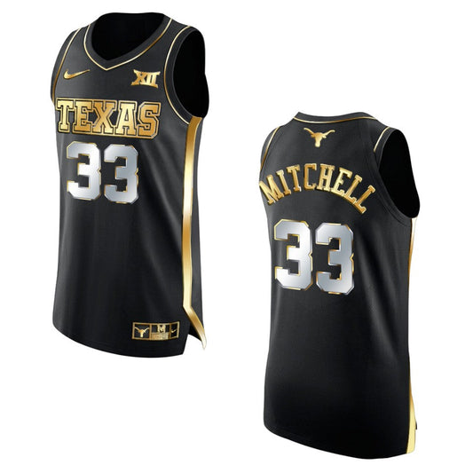 Texas Longhorns Tre Mitchell Golden Edition 2021 Top Transfers Jersey Black