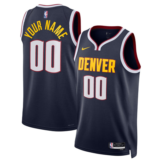 Denver Nuggets Nike Unisex Swingman Custom Jersey Navy - Icon Edition